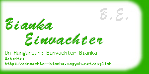 bianka einvachter business card